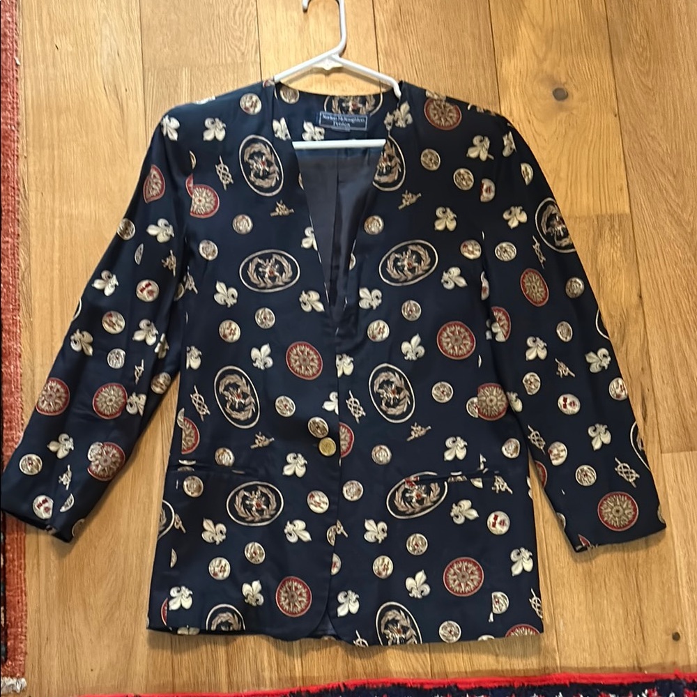 Navy Patterned Blazer